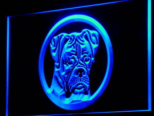 Boxer Dog Pet Animals Shop Display Light Sign
